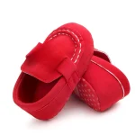 Chaussures de marche bébé AMOZAE mocassins souple antiglissante nouveauné 018 mois fille garçon semelle coton unisex rouge