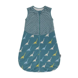 Sac de couchage bébé 324 mois zippered doux tissu minky motif dinosaure vertbleu printempsautomne hypoallergénique