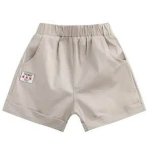 Shorts enfants été 2025 khaki tshirt assorti vêtements d&rsquo;été parentenfant style sporty 713 ans matière synthétique poches latérales taille élastique facile à enfiler