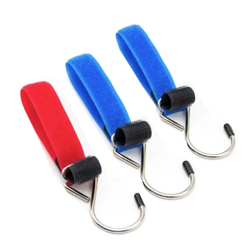 Crochet de poussette bébé 2 pièces sangle autoadhésive Velcro usage pratique sécurité bébé accessoires poussette