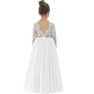 Robe fille 412 ans princesse style européen américain coton fleurs mimollet mariage anniversaire carnaval demoiselle d&rsquo;honneur