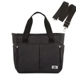 Sac à couches multiusages pour bébé sac d&rsquo;allaitement pour poussette sac à main de maternité à fermeture éclair sac à bandoulière de bonne qualité pour maman  Noir