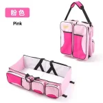 Grand Sac de Lit Pliable pour Bébé et Maman Multifonctionnel Portable Design Pratique et Élégant Couleur Rose