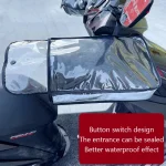 Couvre guidon moto imperméable sac de protection pour accessoires étui transparent avec fermeture design moderne style minimaliste usage hiver moto randonnée