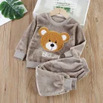 Pyjama hiver bébé filles garçons ensemble enflanelle polaire doux motif ours peluche soft cozy