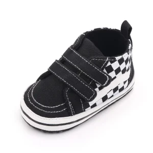 Chaussures décontractées bébé garçon baskets mode semelle coton velcro design damier printemps automne confortable toddler shoes