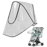 Housse de pluie universelle transparente pour poussette protection antipluie antisoleil antivent imperméable facile à installer bébé confort