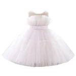 Robe princesse tulle blanche élégante pour filles occasion spéciale mariage baptême anniversaire