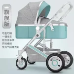 Poussette bébé haute paysage adjustable pliable légère absorption chocs bidirectionnel nouveauné