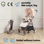 Poussette compacte portable pour bébé design maille respirante pliable facilement certification CE style moderne usage ville et voyages