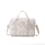 Sac de maman multifonctionnel grande capacité floral bleu bandoulière ajustable sac à couches bébé sac de voyage élégant et pratique