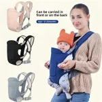 Portebébé ergonomique sac à dos 4 en 1 respirant pour bébé nouveauné infantile transport d&rsquo;enfant sécuritaire