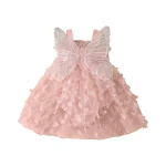 Robe tulle fille bébé papillon ailes wings fée conte occasion anniversaire vêtement été 024M