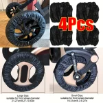 Housse de roue de poussette antipoussière 4 pièces protection pneu landau bébé étui antisalissure accessoire de sécurité