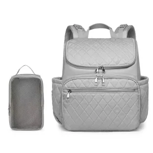 Sac à dos bébé maman sac couches imperméable grand容量 style minimaliste matériau synthétique bretelles rembourrées poches multiples portable et pratique gris uni