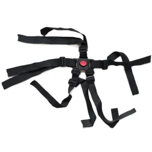 Ceinture de sécurité pour poussette bébé 5 points landau salle à manger harnais安全 matériau PP et polyamide noire 45×2.5 cm