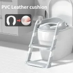 Marchepied toilettes pliant pour enfants anneau de siège escalier coussin PVC gris sécuritaire et confortable pour bébés garçons et filles
