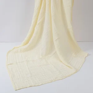 Couverture bébé en mousseline de coton douce et respirante idéale pour les nouveaunés allaitement promenades change et lit beige clair