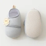 Chaussures bébé nouveauné premiers pas intérieur antidérapantes chaussons souples tissu mignon fleur_gray