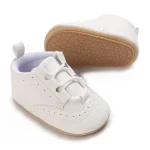 Chaussures bébé garçon mocassin décontracté cuir blanc semelle caoutchouc antidérapante premier pas