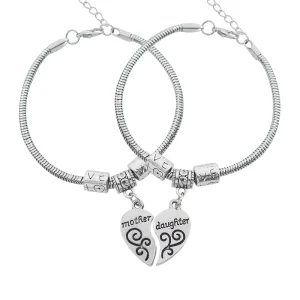 Bracelet à breloques mère et fille pendentif cœur bijoux famille cadeau fête des mères bijou élégant mode tendance qualité premium