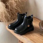 Bottes filles hiver automne élégantes confortables cuir synthétique fermeture éclair飾décoratives mode enfants 713 ans