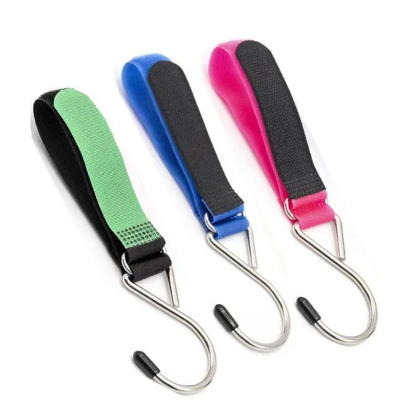 Crochet de poussette bébé 2 pièces sangle autoadhésive Velcro usage pratique sécurité bébé accessoires poussette