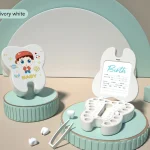 Boîte à dents de bébé souvenir de première dent accessoire bébé design enfantin cadeau naissance poussettes Easy Poussette stockage dent de laitCollector add Child gift baby teeth memory