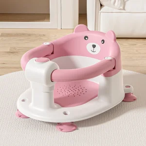 Siège de bain pour bébé tabouret antidérapant accessoire de bain chaise ergonomique pour nourrisson support de baignoire design enfant rose