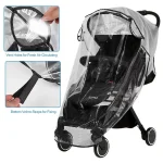 Housse imperméable transparente pour poussette antipluie et coupevent protection bébé contre le vent et la poussière facile à utiliser