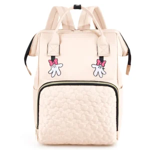 Sac à dos multifonctionnel personnalisé pour maman beige pour rangement couches et voyage