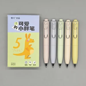 Set de 5 stylos à bille colorés design moderne marque LEE pointe 0.5mm encre noire idéal étudiants professionnels