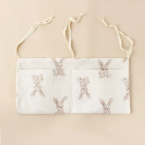 Organisateur de berceau en tissu sac de rangement lit bébé suspension murale 2 poches motifs lapins rangement couches jouets vêtements blanc beige rosé 036 mois Organisateur de berceau en tissu sac de rangement lit bébé suspension murale 2 poches motifs lapins rangement couches jouets vêtements blanc beige rosé 036 mois