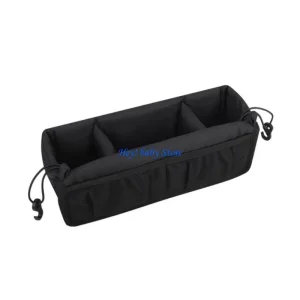 Organisateur voiture bébé Hey! Baby Store noir 3 compartiments cordon serrage rangement sécurisé
