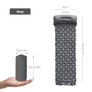 TARKA – matelas de Camping en losange, coussin d&rsquo;air auto-gonflant, tente extérieure, lit de couchage, Camping de randonnée, fournitures indispensables – gray