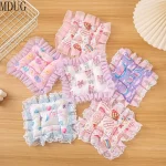 Ensemble de coussins décoratifs pour chambre d&rsquo;enfant 4 pièces motifs animaux et sucreries tissu doux bordure en dentelle idéal pour décoration ou jouets