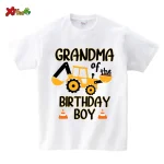 Tshirt enfant anniversaire grandma bulldozer humour cadeau fête bébé coton confortable style fun