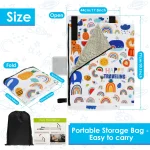 Lit de voyage portable pour enfant couverture imperméable design coloré motifs animaux tissu Oxford doux et confortable idéal pour piquenique plage et sorties familiales