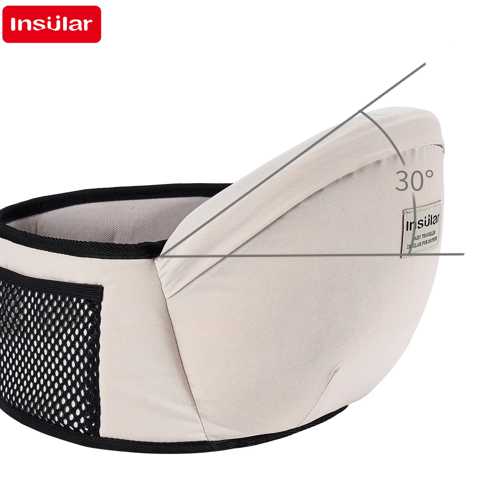 Portebébé ATESEO en tissu nylon mesh orange bleu pastel pour portage confortable bébé 02 ans accessoire poussette portage sécuritaire moderne pratique