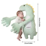 Doudou peluche dinosaure bébé oreiller réconfort vert accessoire chambre bébé jouet peluche doux compagnon sommeil enfant
