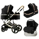 Poussette bébé 3 en 1 landau chariots pour nouveauné système de voyage multifonction portage bébé 02 ans