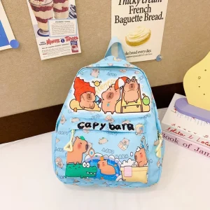 Sac à dos capybara pour enfants adolescents bleu motifs animaux école sorties cadeau anniversaire