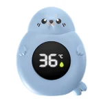 Thermomètre numérique pour bébé design otarie écran digital facile à utiliser pour enfants nouveaunés et jeunes enfants bleu pastel texture douce