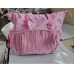 Sac à couches bébé rose pastel sac fourretout voyage maternité poche zippée poignées robustes