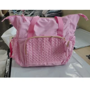 Sac à couches bébé rose pastel sac fourretout voyage maternité poche zippée poignées robustes Sac à couches bébé rose pastel sac fourretout voyage maternité poche zippée poignées robustes