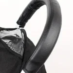 Couverture en cuir PU pour siège de poussette fermeture éclair lavable antidérapante absorbante couleur noire