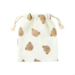 Sac à langer en tissu doux pour bébé rangement portable design ours mignon idéal pour transporter couches et accessoires bébé