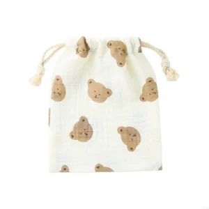 Sac à langer en tissu doux pour bébé rangement portable design ours mignon idéal pour transporter couches et accessoires bébé Sac à langer en tissu doux pour bébé rangement portable design ours mignon idéal pour transporter couches et accessoires bébé