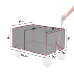 Charrette camping pliable transport objets extérieur intérieur robuste polyester noir tissu durable roues plastique traction facile