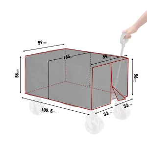 Charrette camping pliable transport objets extérieur intérieur robuste polyester noir tissu durable roues plastique traction facile
